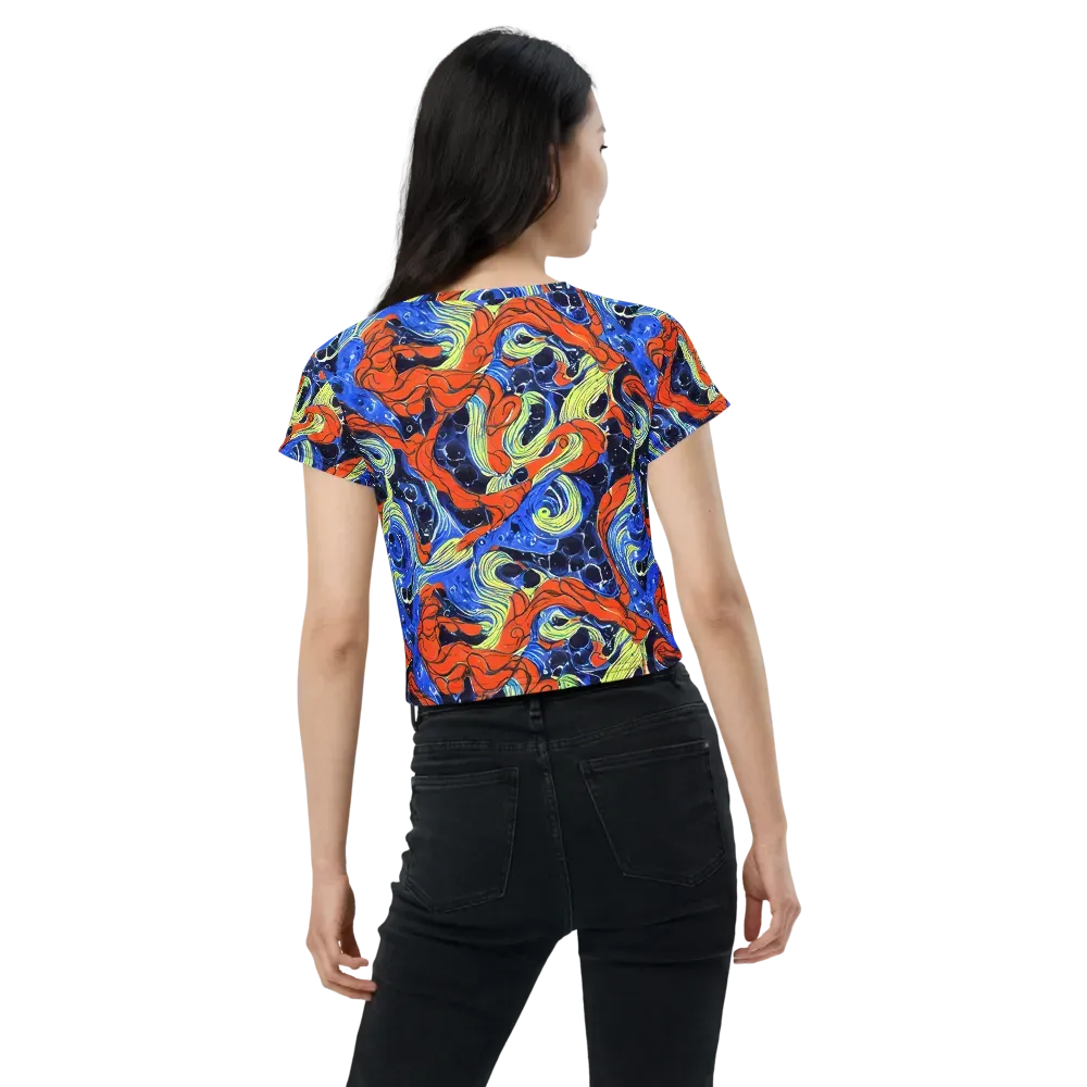 Lava Whirlpool on Crop Tee — Back