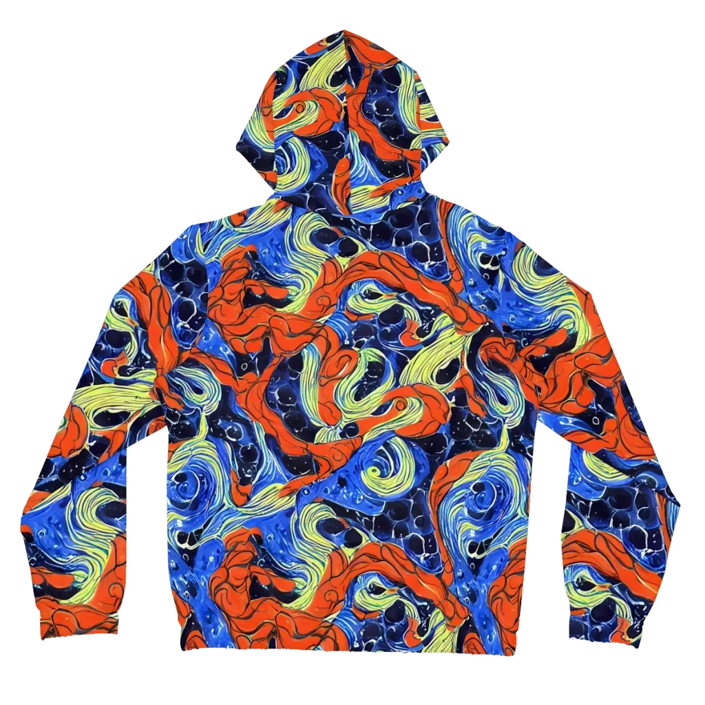 Lava Whirlpool on Women's Full-Zip Hoodie — Back