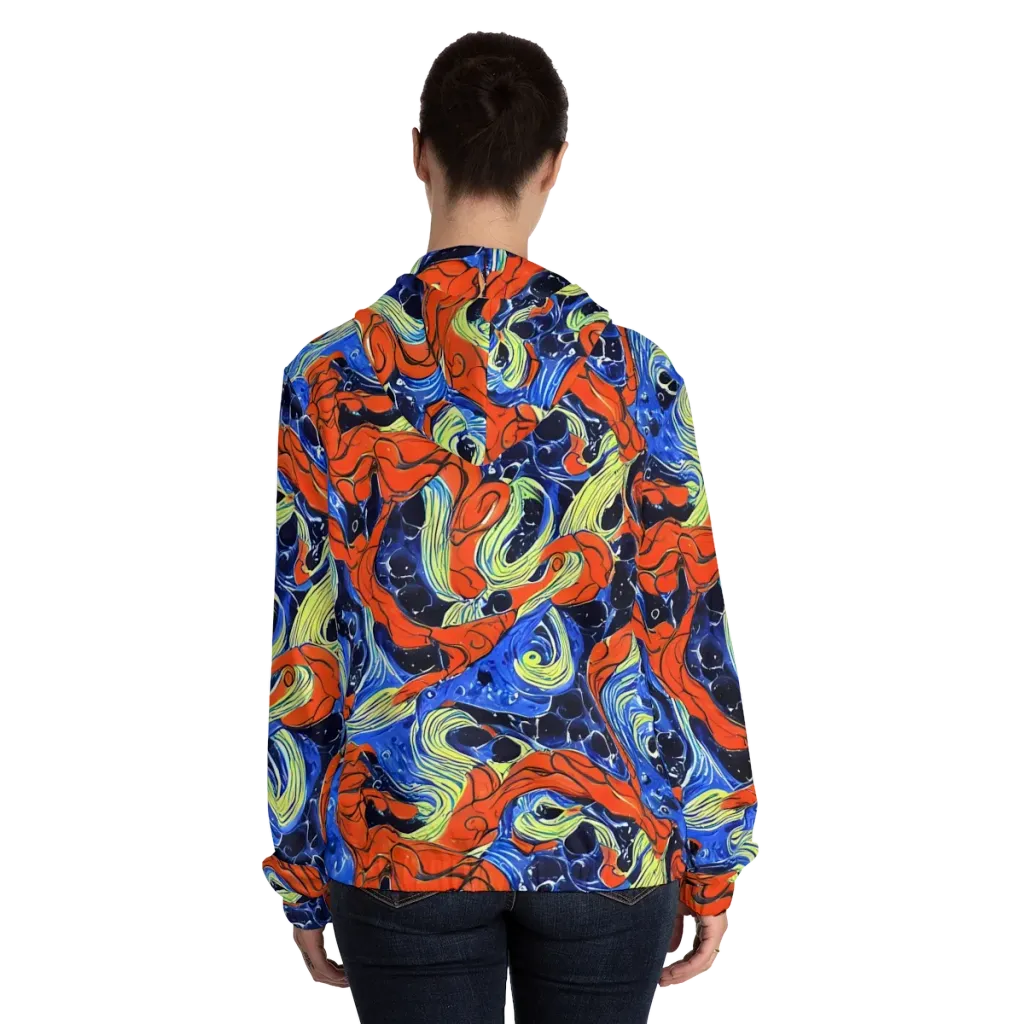 Lava Whirlpool on Women's Full-Zip Hoodie — Back On Person