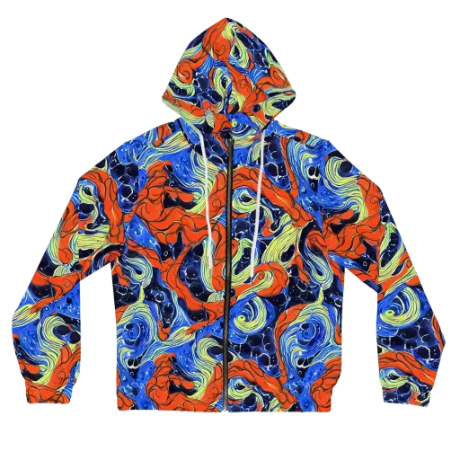 Lava Whirlpool on a Women's Full-Zip Hoodie