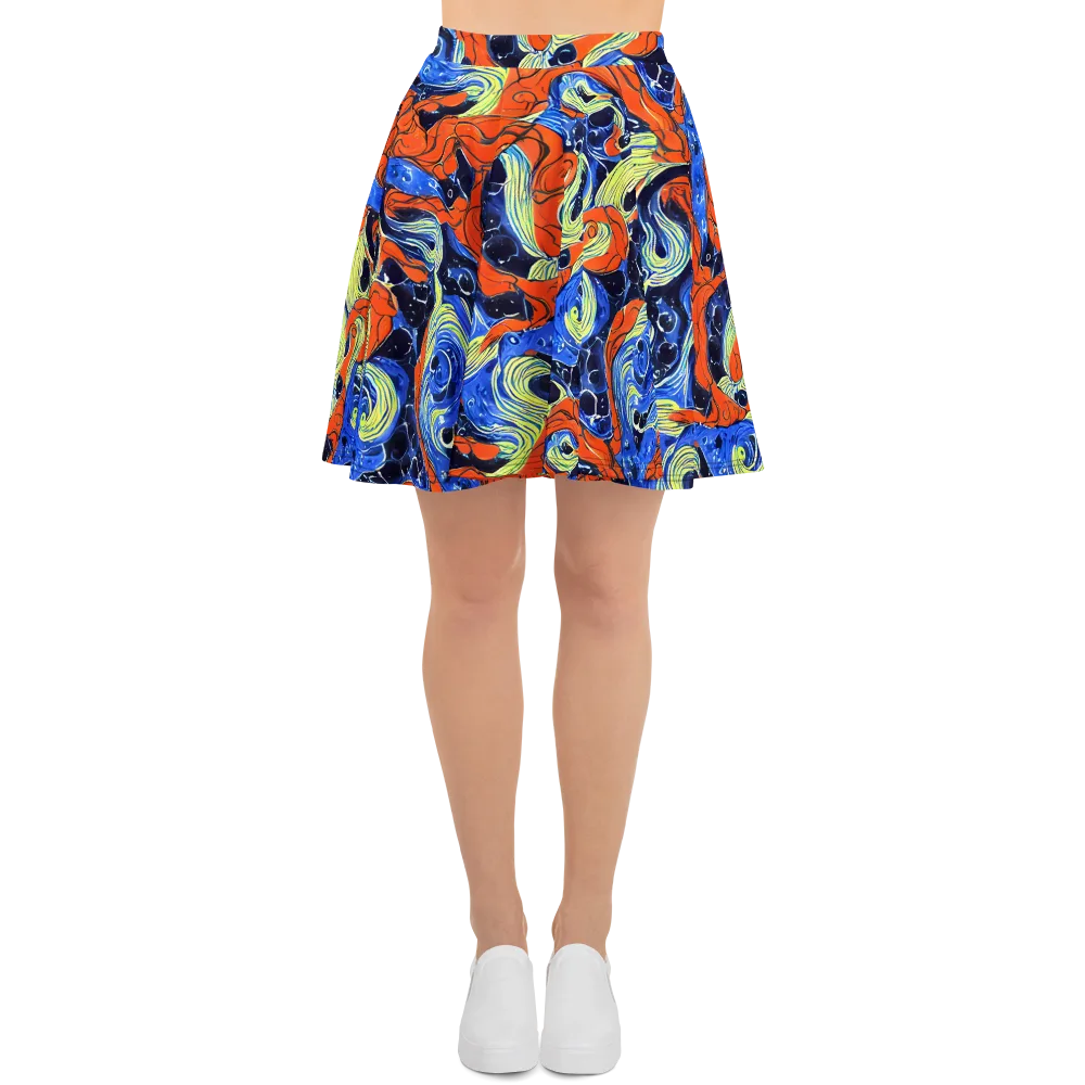 Lava Whirlpool on Skater Skirt — Front