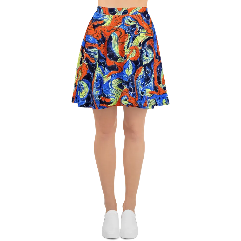 Lava Whirlpool on Skater Skirt — Front