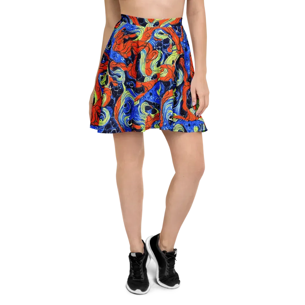 Lava Whirlpool on Skater Skirt — Front