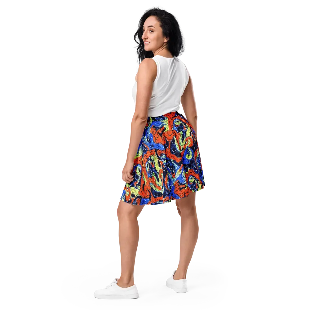 Lava Whirlpool on Skater Skirt — Back