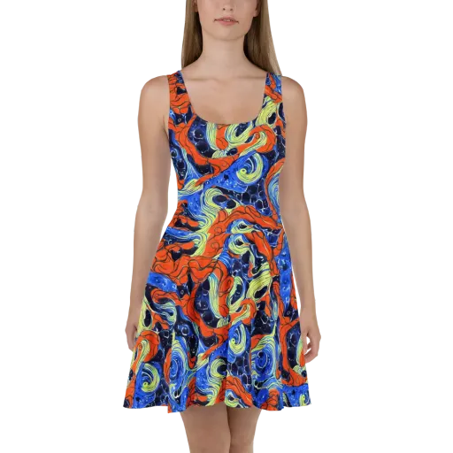 Lava Whirlpool on a Skater Dress