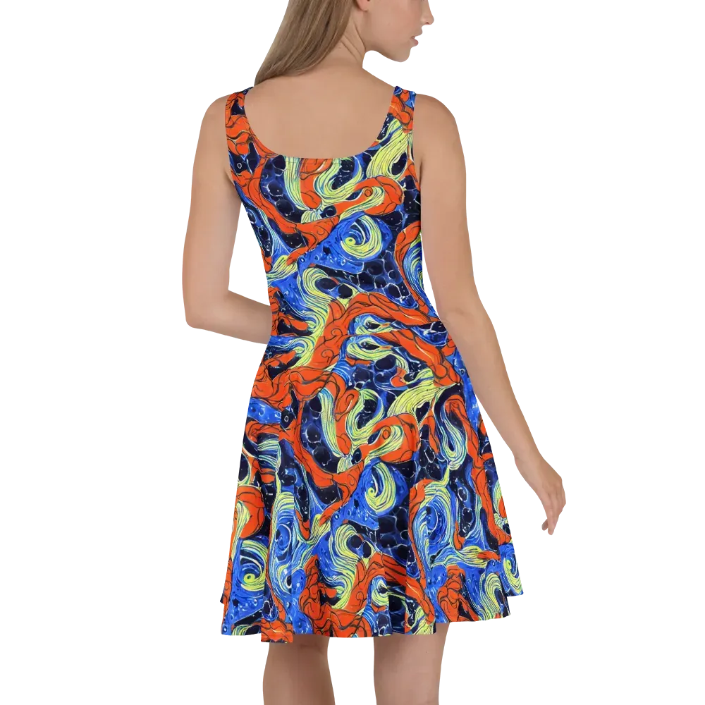 Lava Whirlpool on Skater Dress — Back