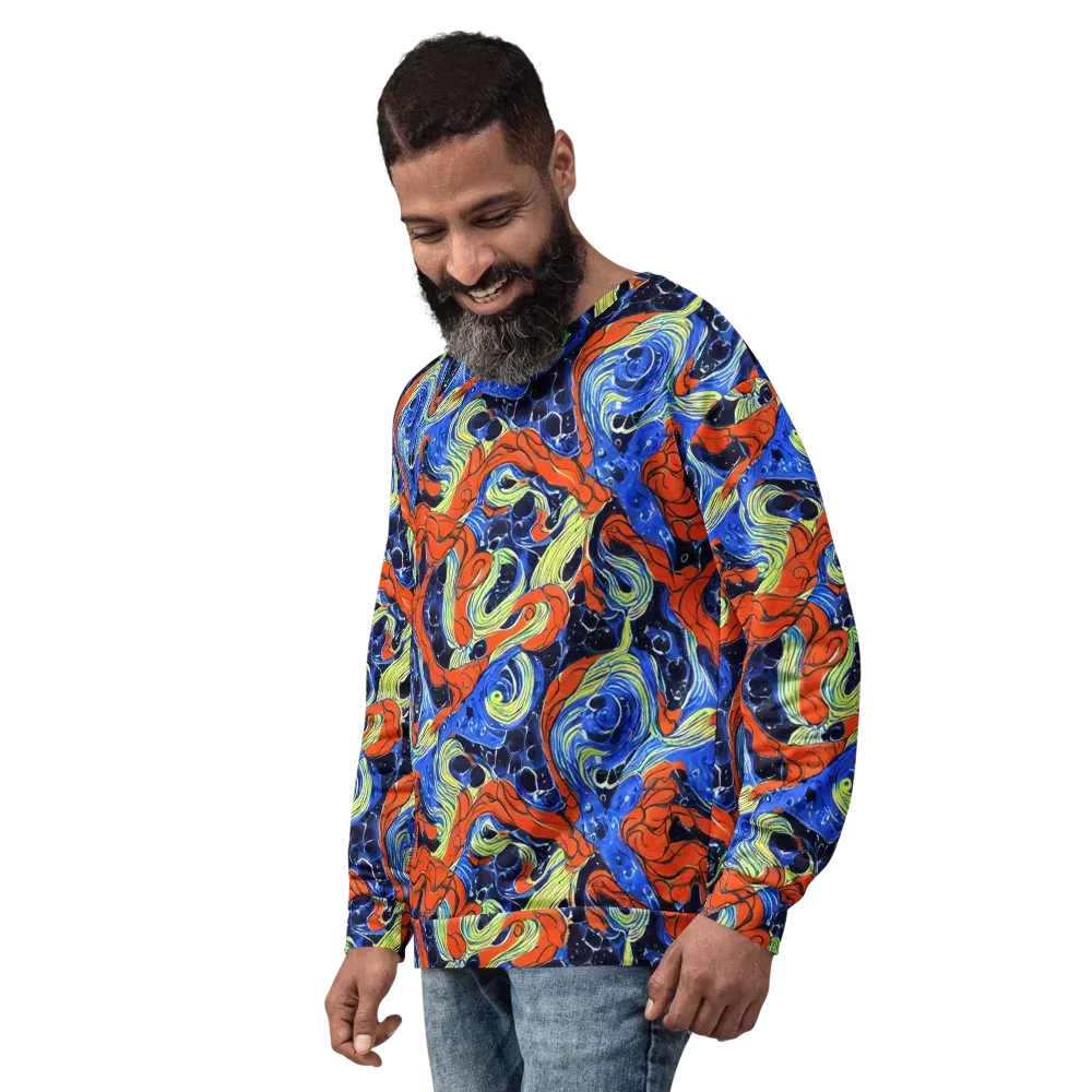 Lava Whirlpool on Sweatshirt — Left Front