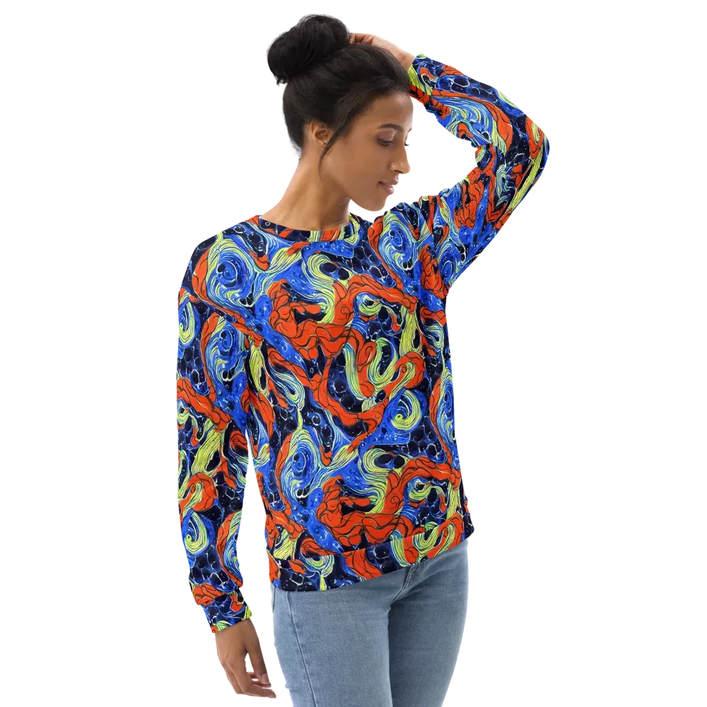 Lava Whirlpool on Sweatshirt — Right Front
