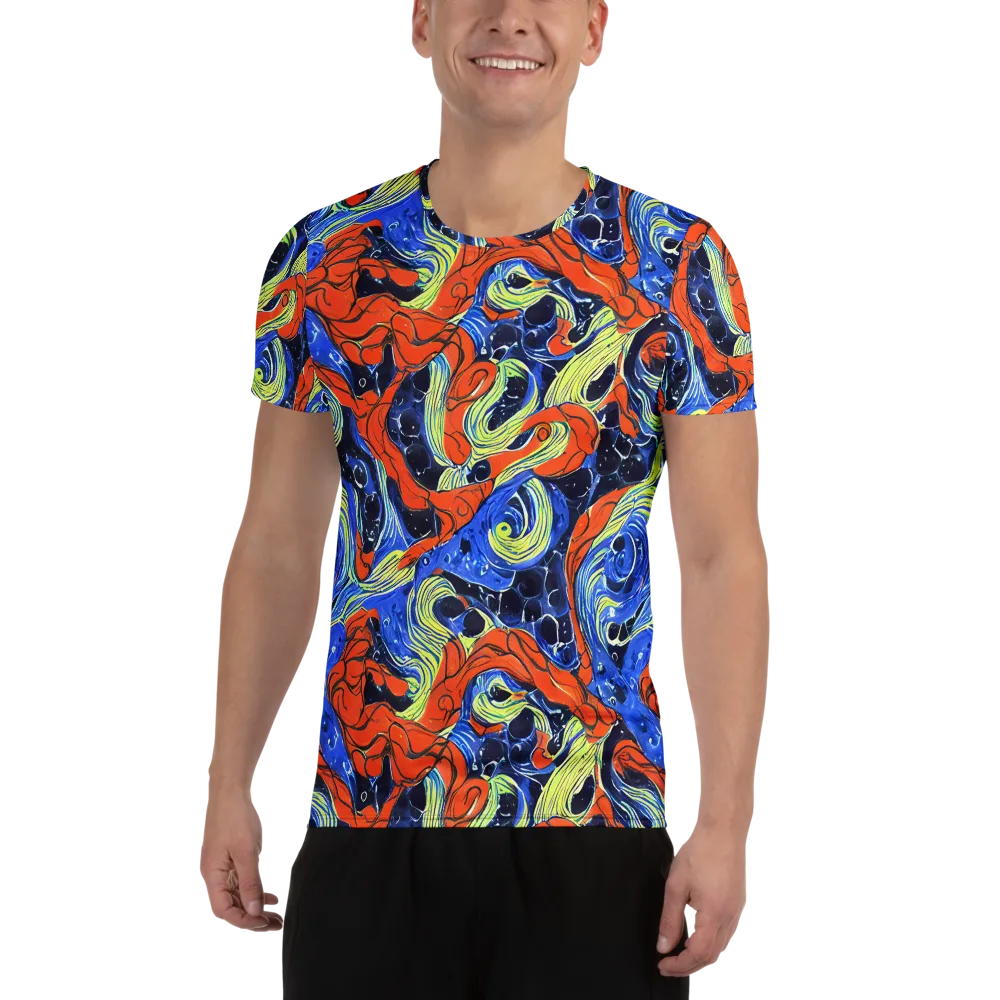 Lava Whirlpool on Men's Athletic T-Shirt — Front