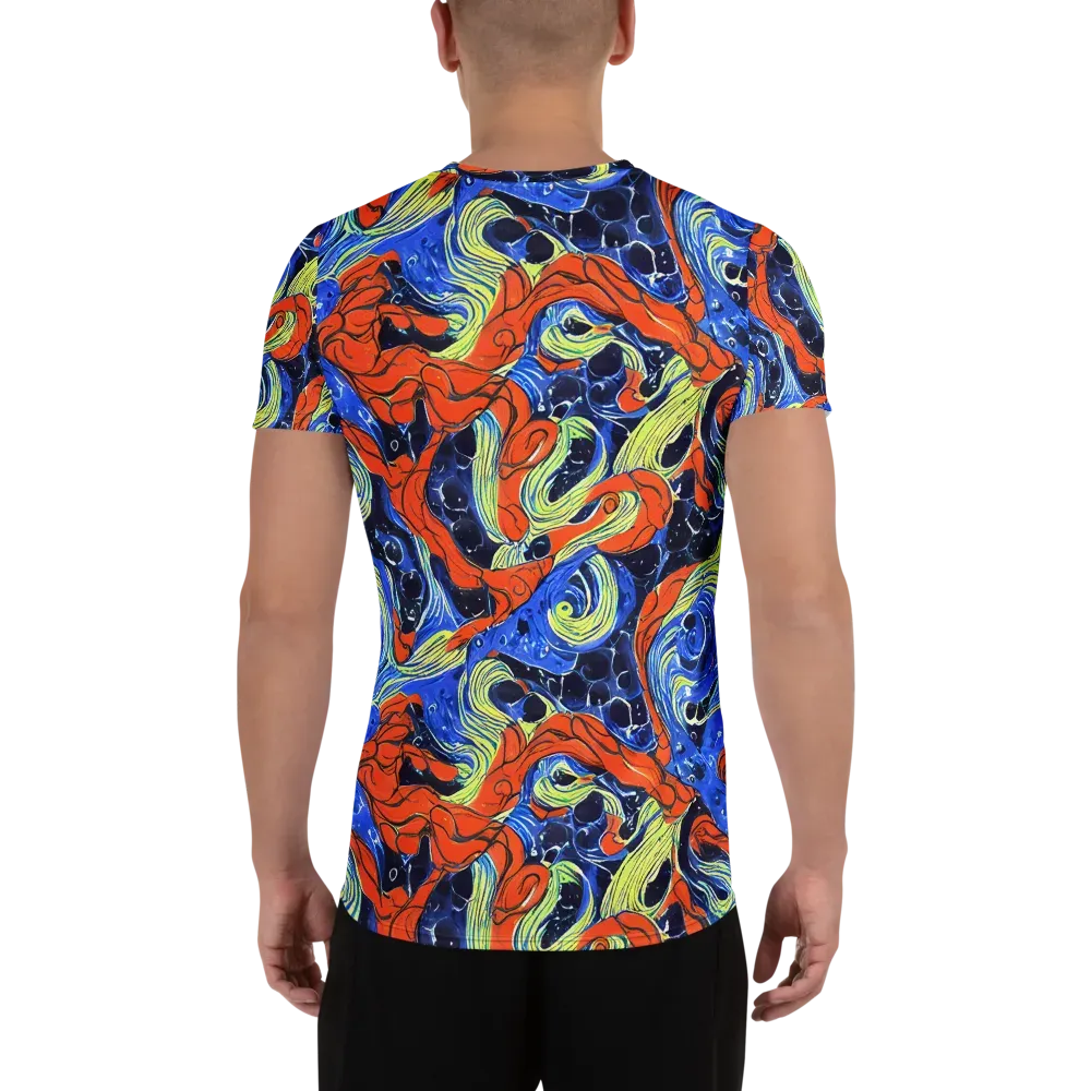 Lava Whirlpool on Men's Athletic T-Shirt — Back