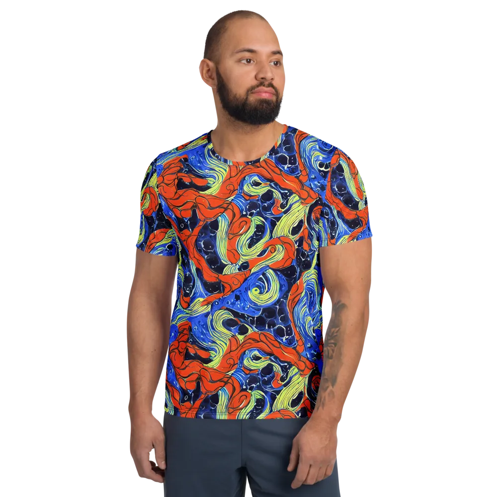 Lava Whirlpool on Men's Athletic T-Shirt — Front