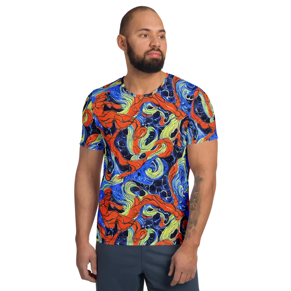 Lava Whirlpool on Men's Athletic T-Shirt — Front