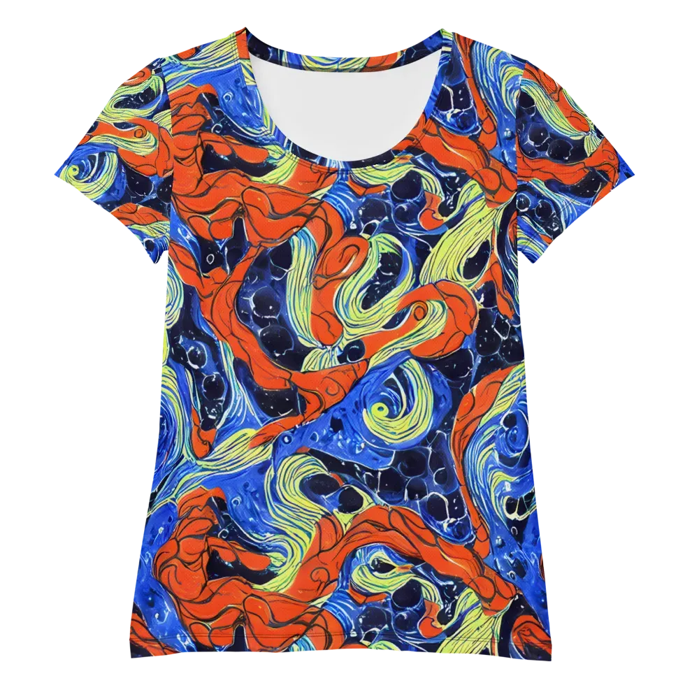 Lava Whirlpool on Women's Athletic T-Shirt — Front
