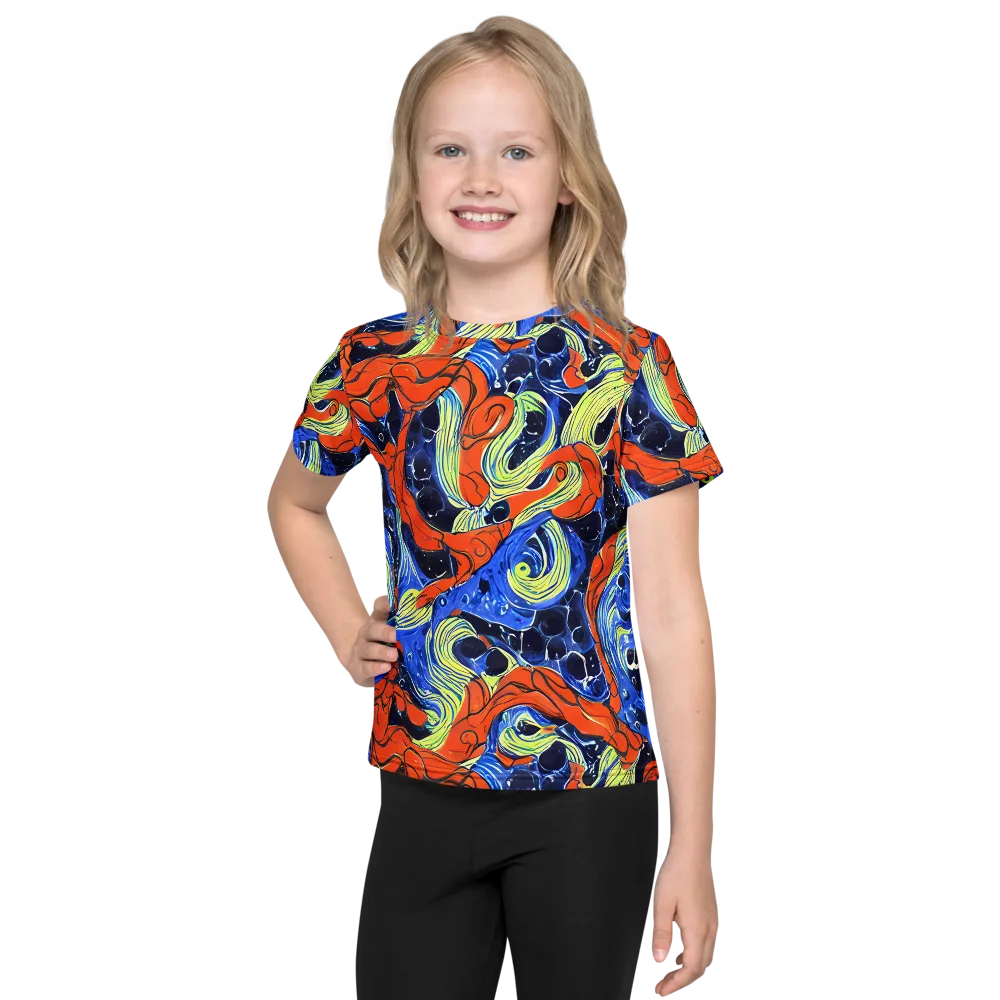 Lava Whirlpool on Kids Crew Neck T-Shirt — Front