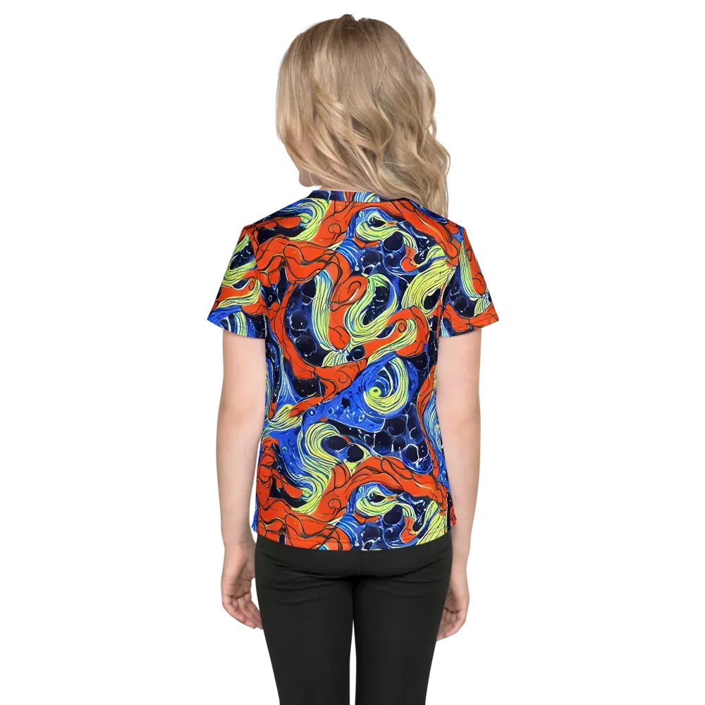Lava Whirlpool on Kids Crew Neck T-Shirt — Back