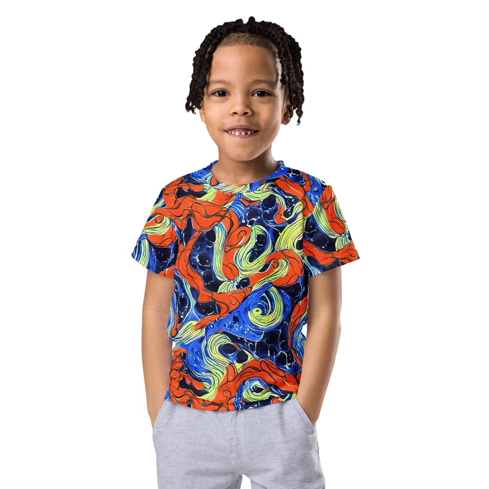 Lava Whirlpool on Kids Crew Neck T-Shirt — Front