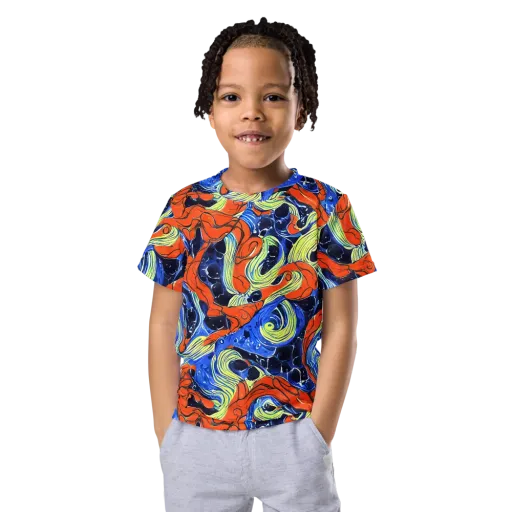 Lava Whirlpool on a Kids Crew Neck T-Shirt