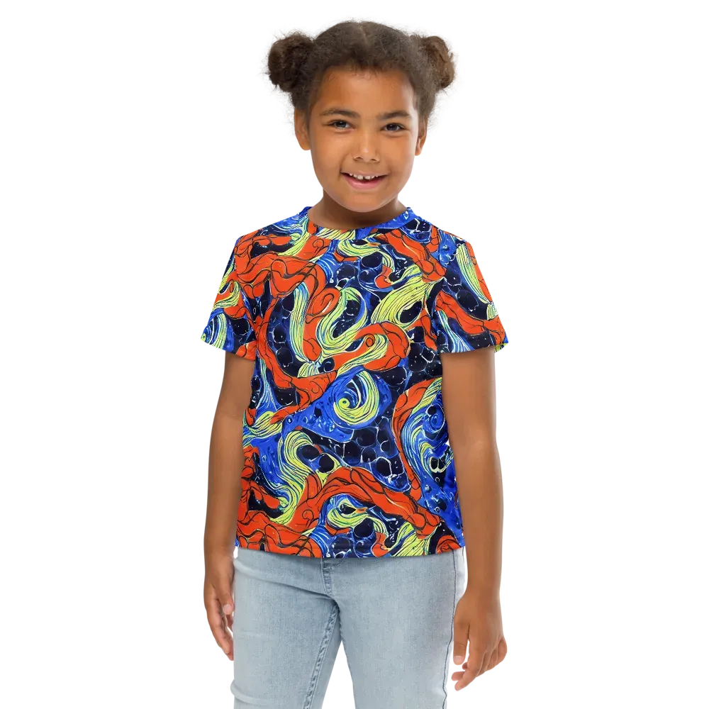 Lava Whirlpool on Kids Crew Neck T-Shirt — Front