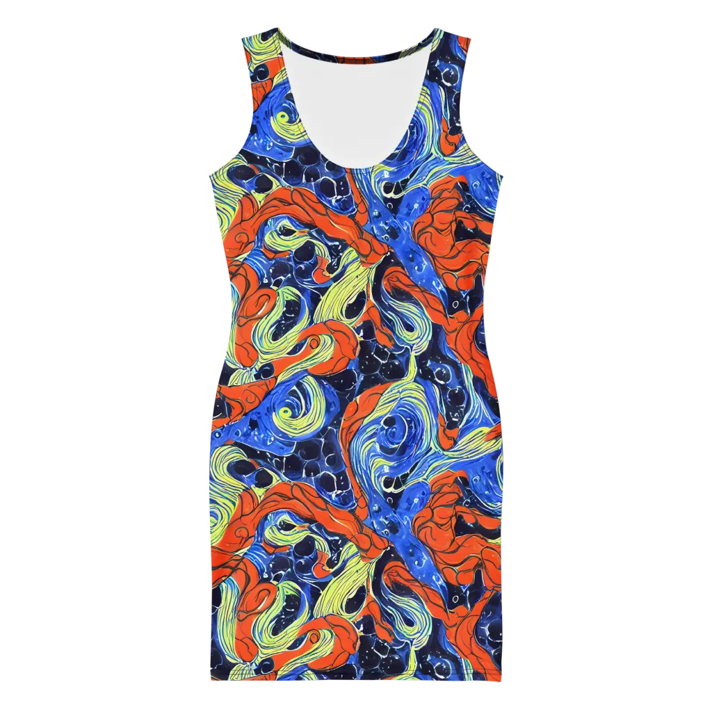 Lava Whirlpool on Bodycon Dress — Front