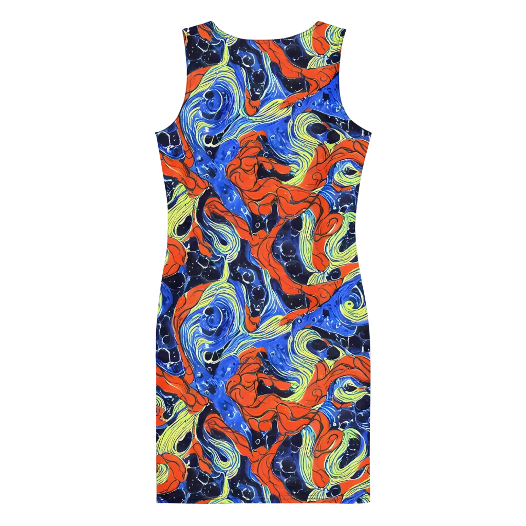 Lava Whirlpool on Bodycon Dress — Back
