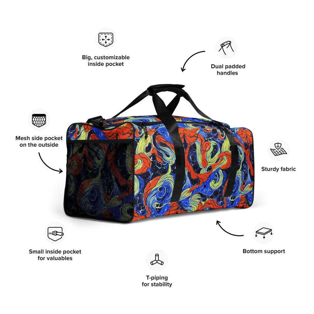Lava Whirlpool on Duffle Bag — Right Front