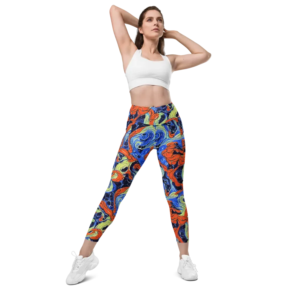 Lava Whirlpool on Leggings with Pockets — Front