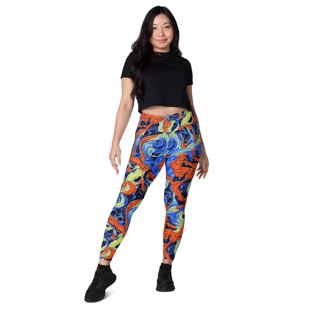 Lava Whirlpool on Leggings with Pockets — Front