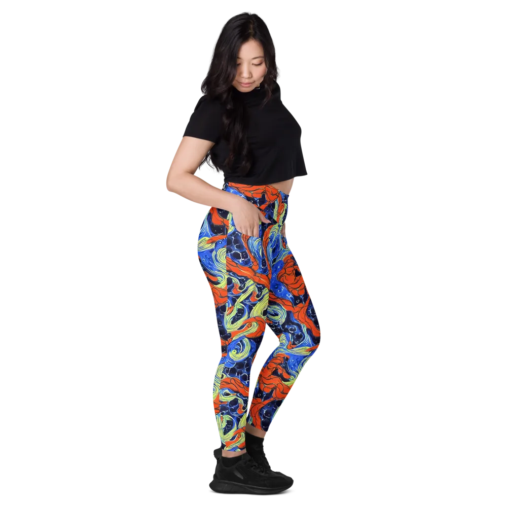 Lava Whirlpool on Leggings with Pockets — Right