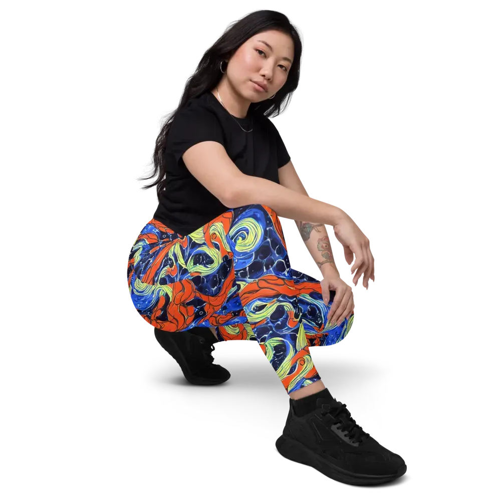Lava Whirlpool on Leggings with Pockets — Right Front
