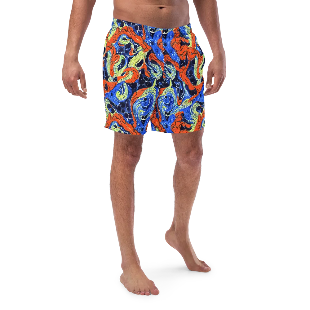 Lava Whirlpool on Swim Trunks — Front