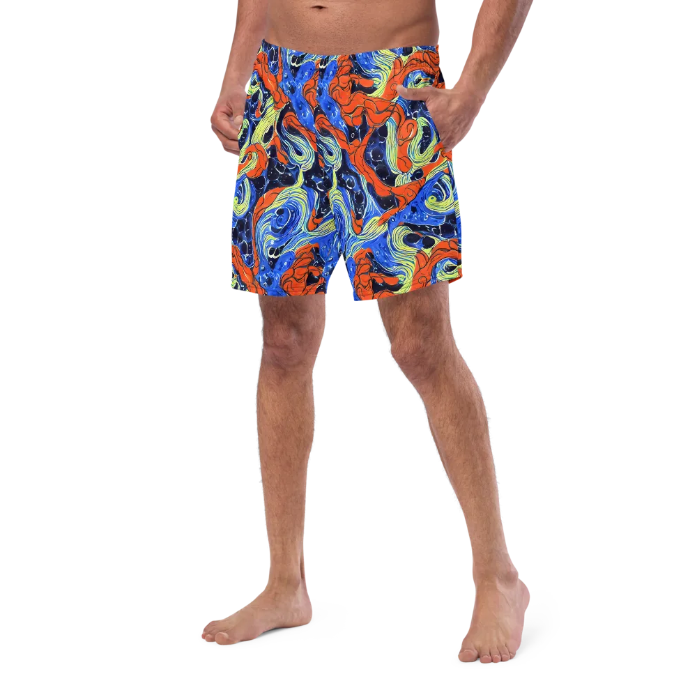 Lava Whirlpool on Swim Trunks — Left Front