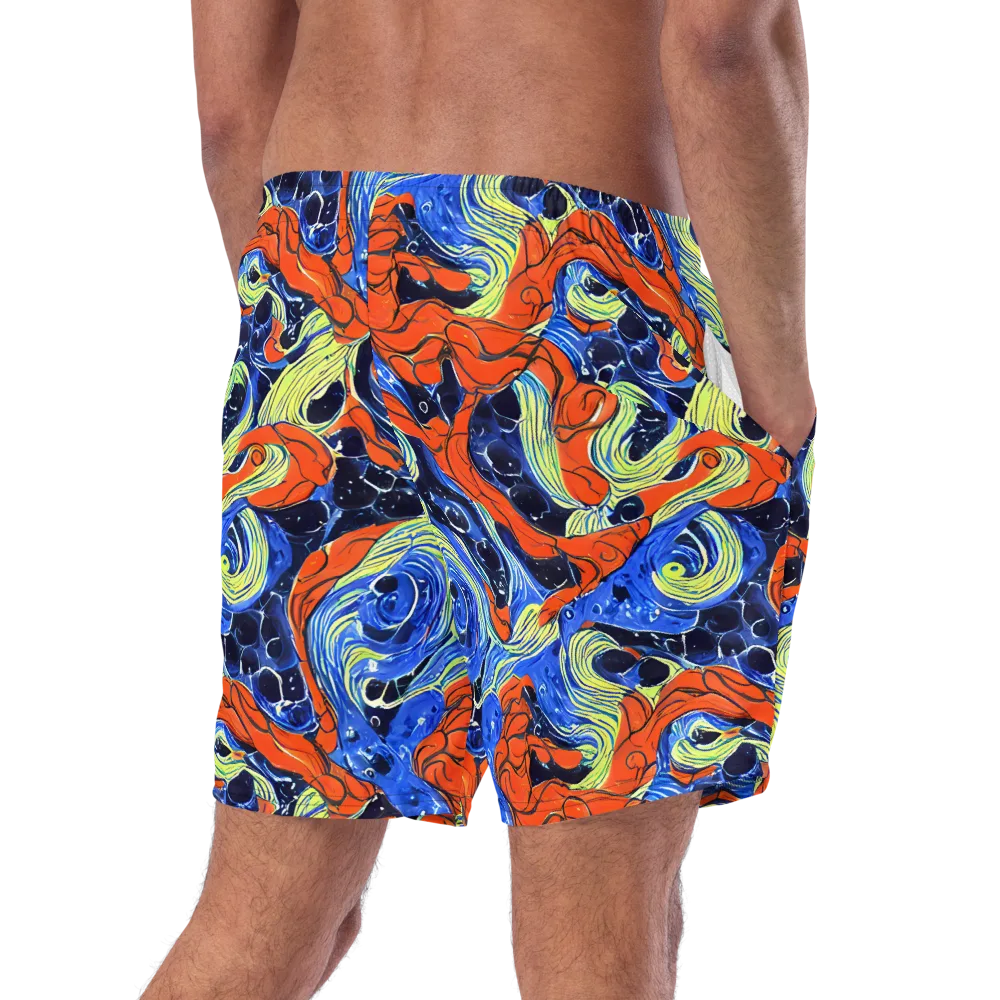 Lava Whirlpool on Swim Trunks — Right Back