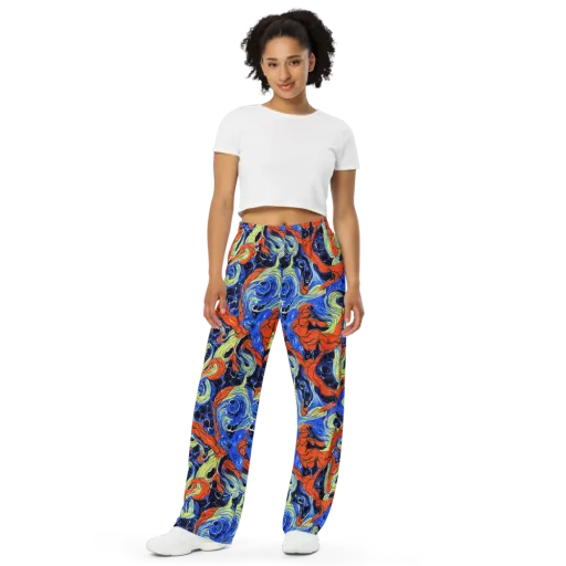 Lava Whirlpool on a Wide-Leg Pants
