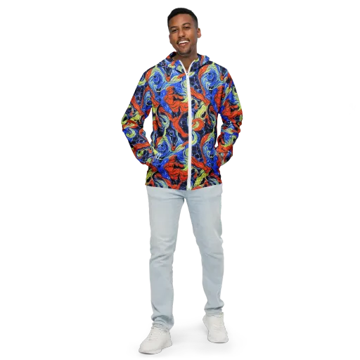 Lava Whirlpool on a Men's Windbreaker