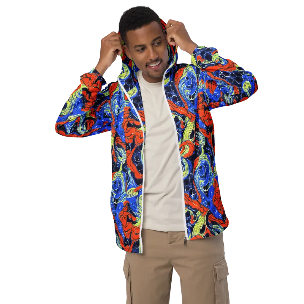 Lava Whirlpool on Men's Windbreaker — Front