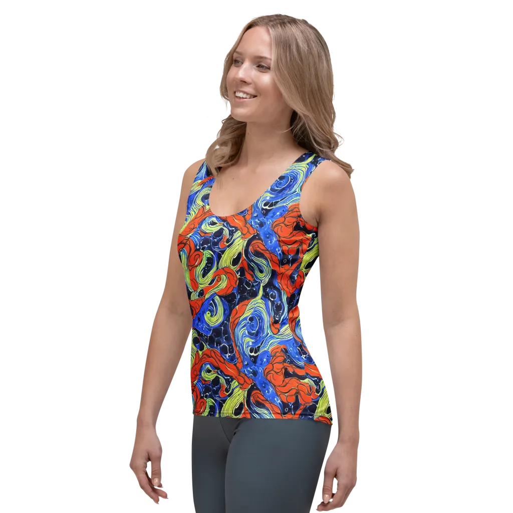 Lava Whirlpool on Women's Tank Top — Left Front