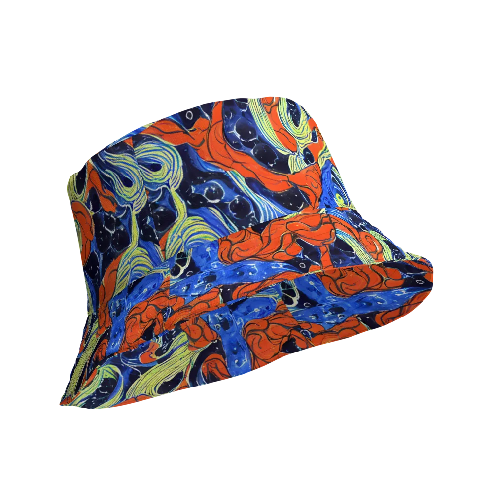 Lava Whirlpool on Reversible Bucket Hat — Product details Outside
