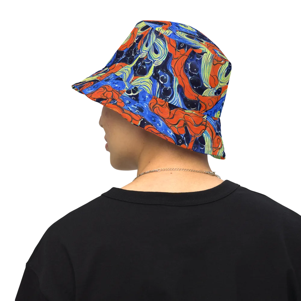 Lava Whirlpool on Reversible Bucket Hat — Back Inside