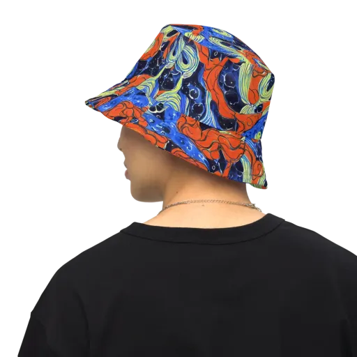 Lava Whirlpool on a Reversible Bucket Hat