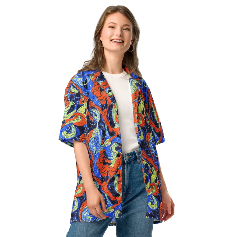 Lava Whirlpool on Button Shirt — Front