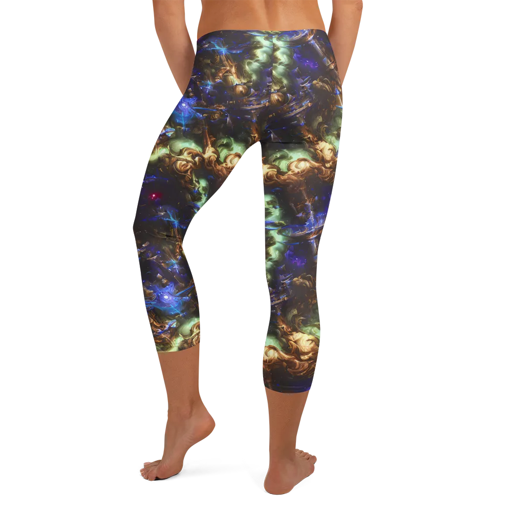 Nebula Shards on Capri Leggings — Back