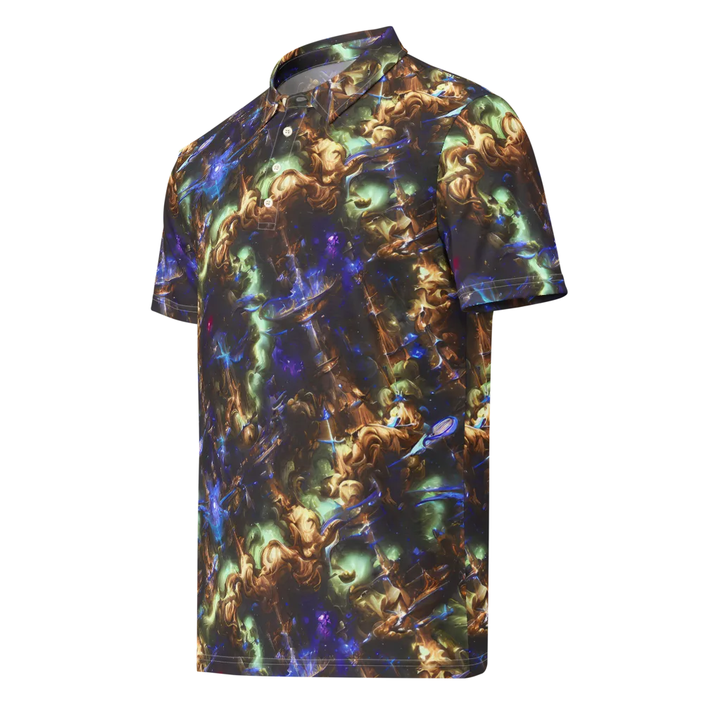 Nebula Shards on Men's Slim Fit Polo Shirt — Left Front
