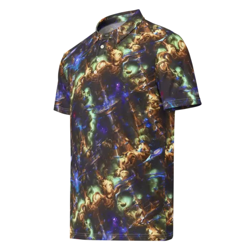 Nebula Shards on a Men's Slim Fit Polo Shirt