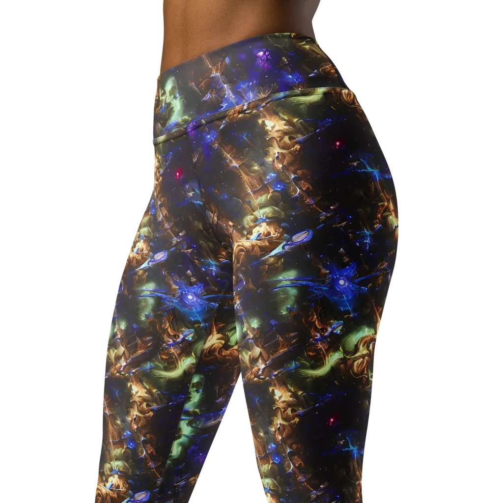 Nebula Shards on Yoga Leggings — Left Front