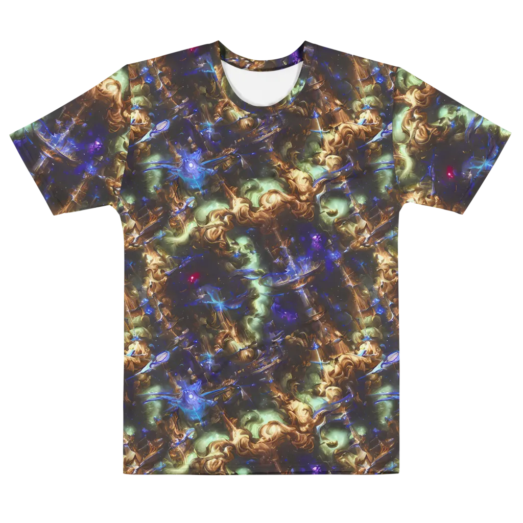 Nebula Shards on Men's Cotton Crew Neck T-Shirt — Front