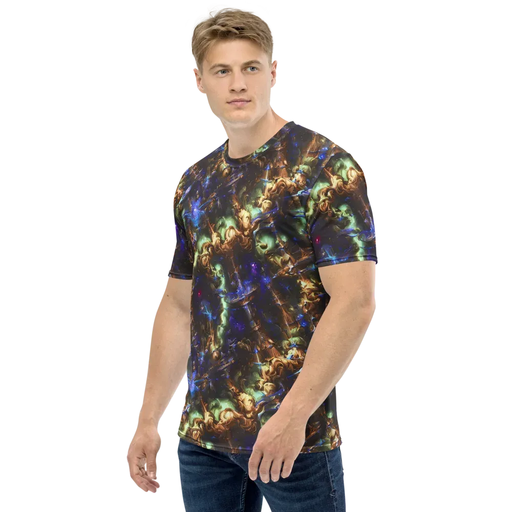 Nebula Shards on Men's Crew Neck T-Shirt — Left