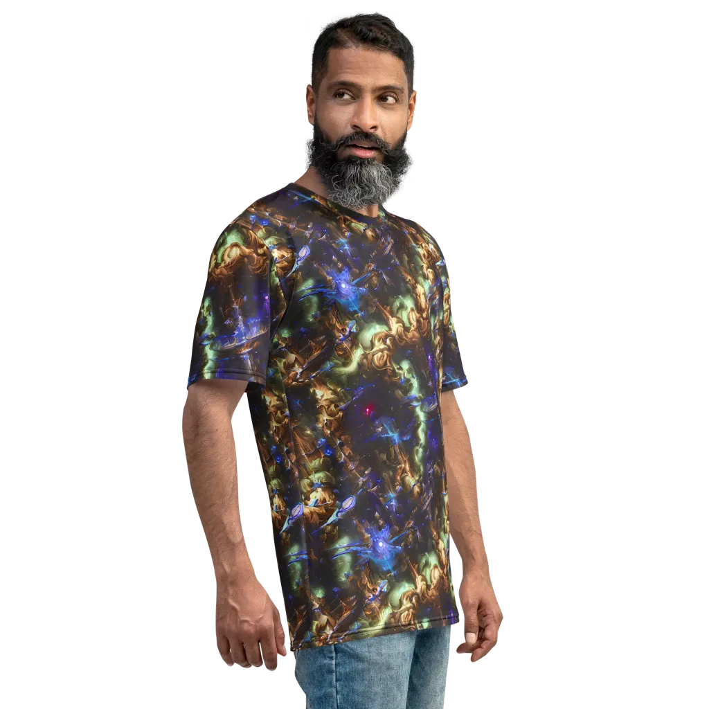 Nebula Shards on Men's Crew Neck T-Shirt — Right