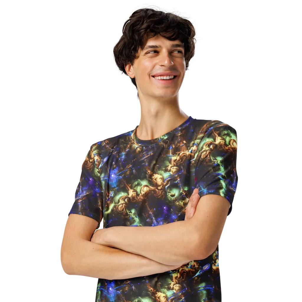 Nebula Shards on Men's Crew Neck T-Shirt — Left Front