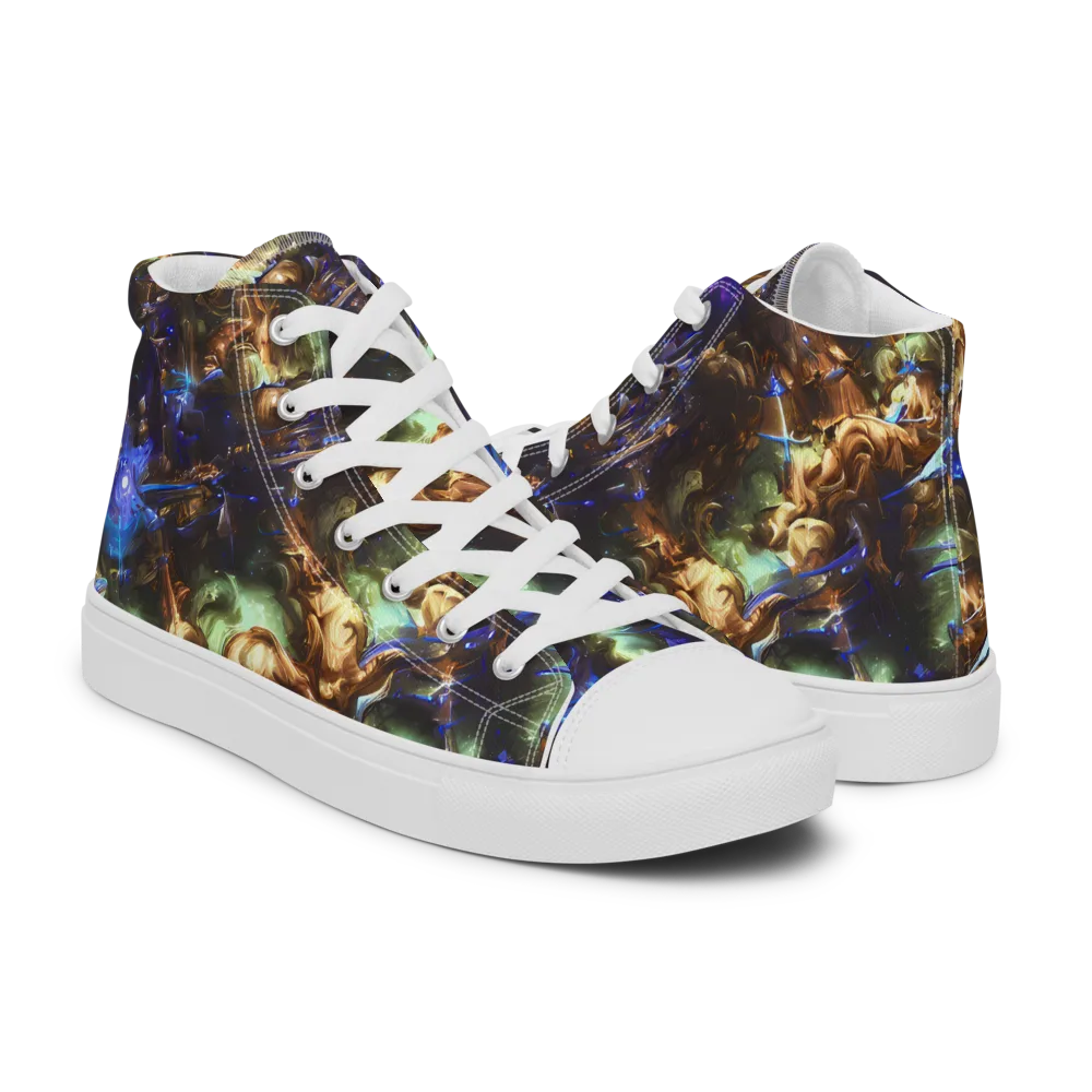 Nebula Shards on Men's High Top Canvas Shoes — Right