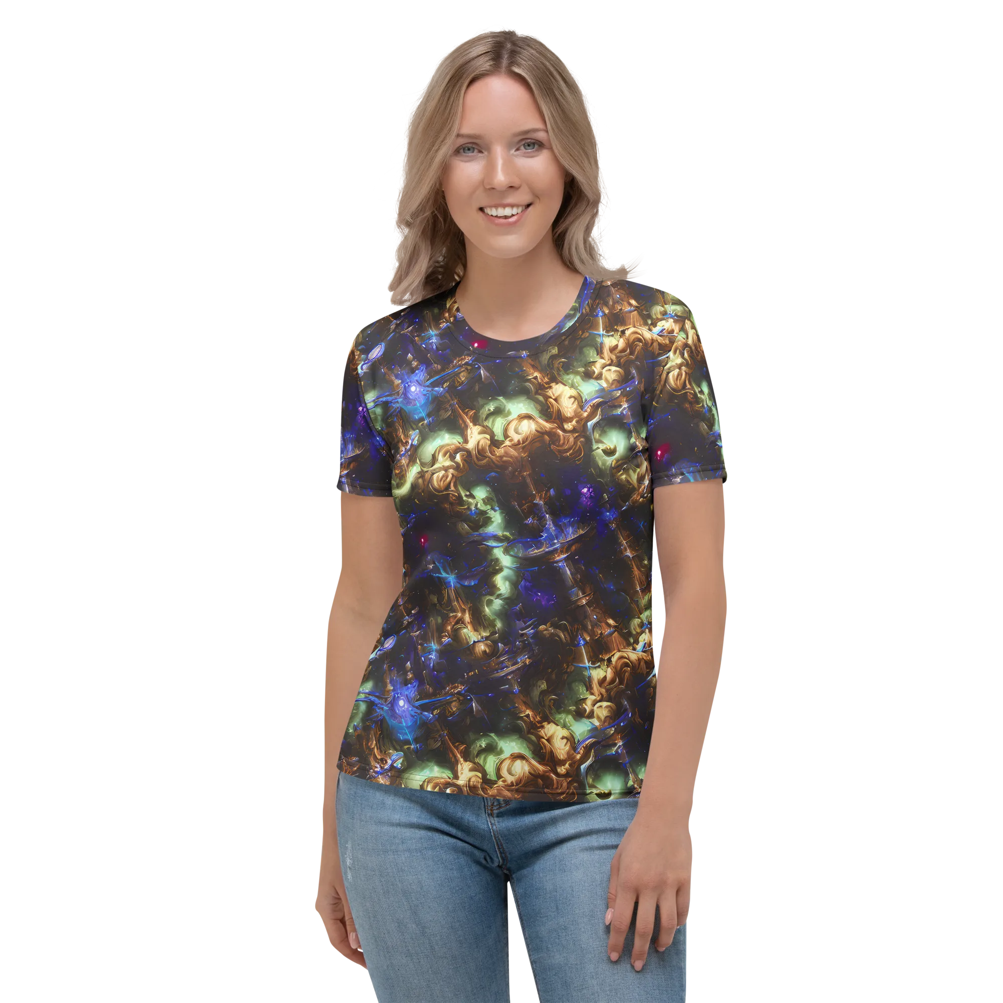 Nebula Shards on Women's Crew Neck T-Shirt — Front